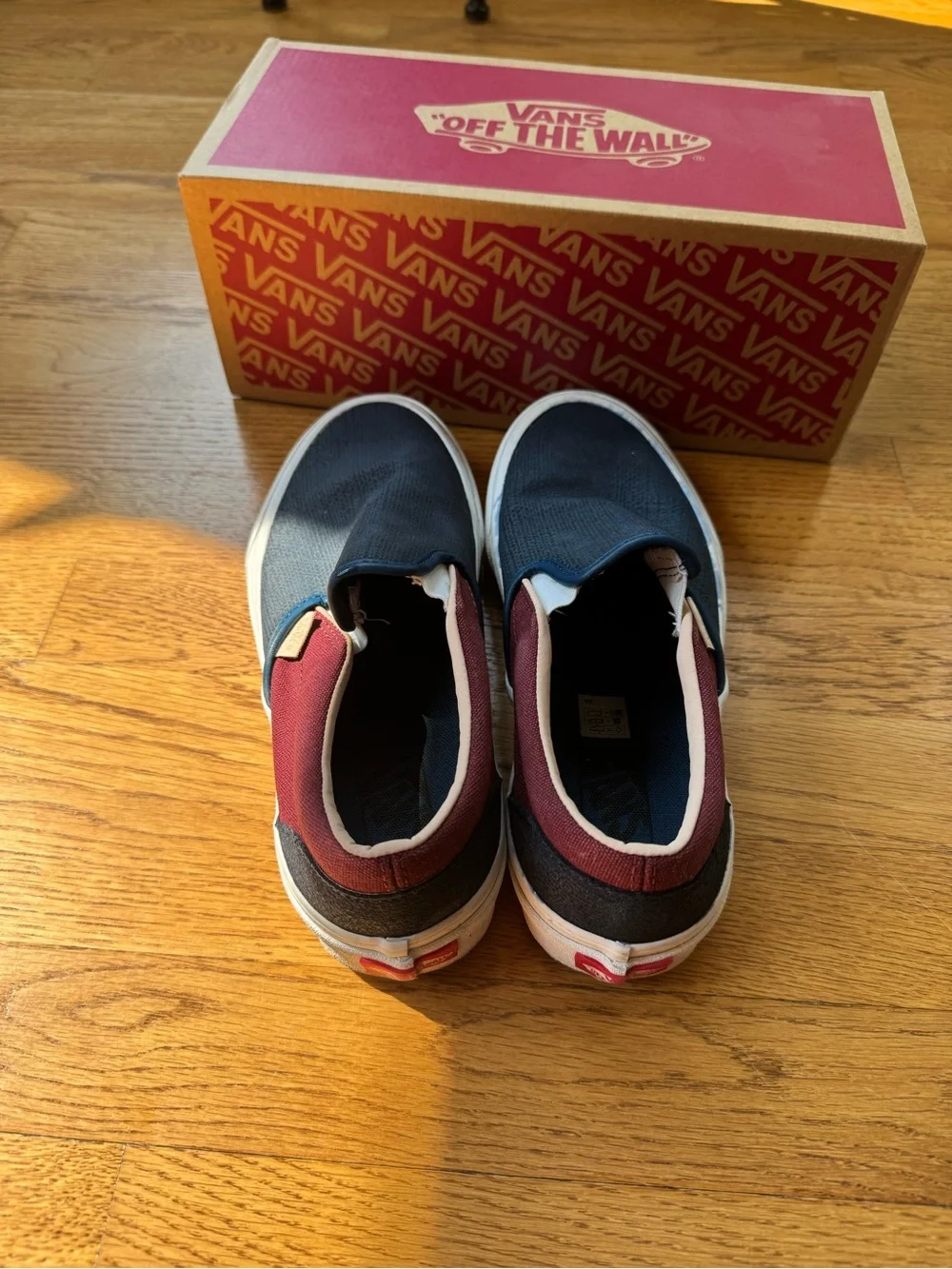 Vans Women’s Slip-On Two-Tone Navy and Burgundy